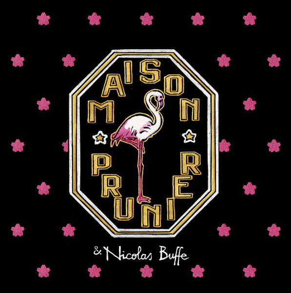 NB_P_sakura_Pink flamingo against a backdrop of cherry blossoms